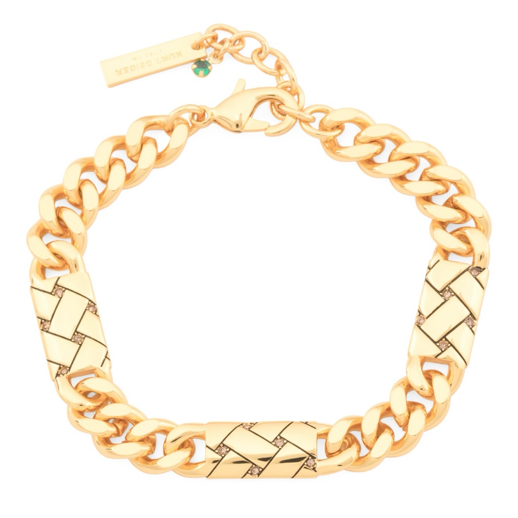 Kurt Geiger Quilted Goldtone Chain Bracelet 89$